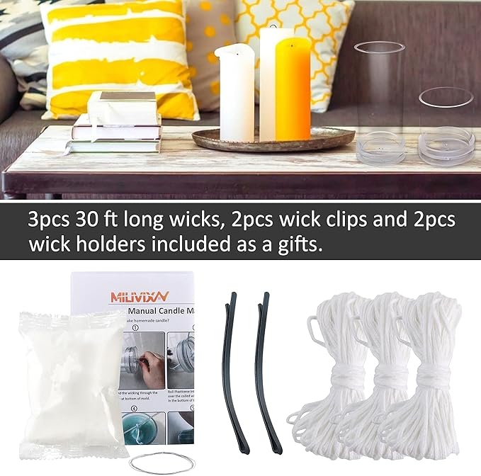 MILIVIXAY Cylinder Candle Mold Set-4PCS Pillar Candle Molds - Image 2