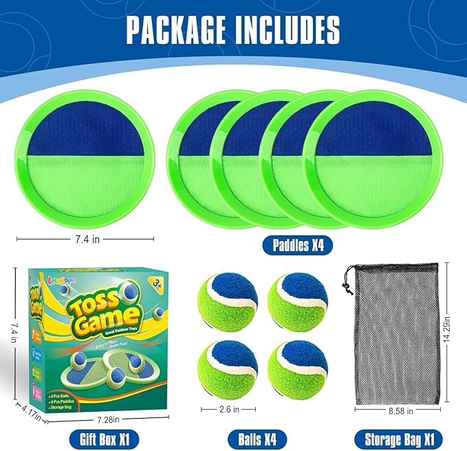 Toss and Catch Ball Set, Pool Beach Outdoor Toys Games - Image 2