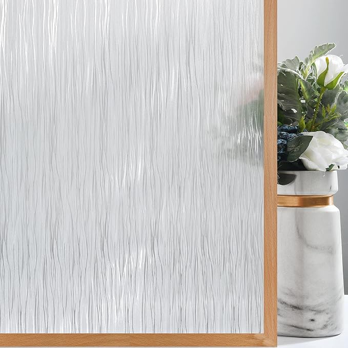 VELIMAX Frosted Window Privacy Film Non Adhesive Window Cling Removable Glass by VELIMAX