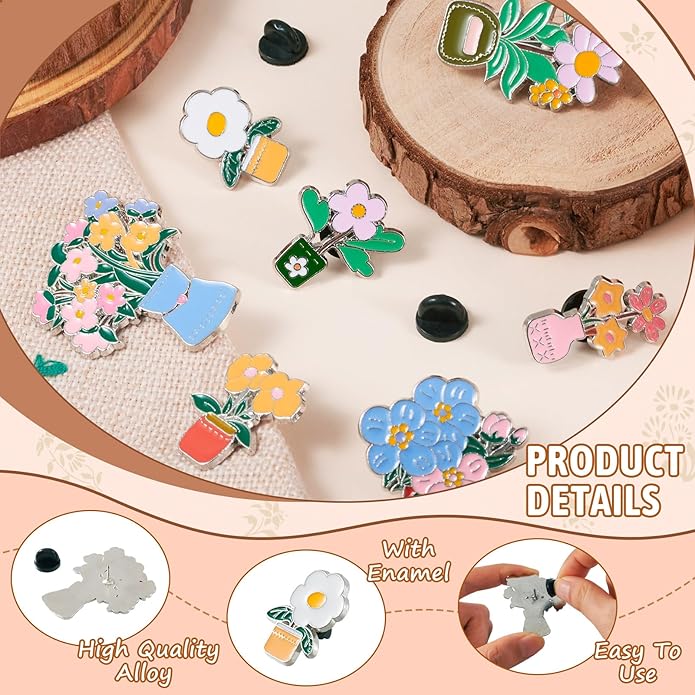 Mixed Enamel Pins for Backpacks, Beadthoven Cute Enamel Brooch Pins Set - Image 2