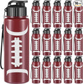 Olgaa 16 Pcs Football Water Bottle Bulk 20 oz Football Reusable Water Drink Bottles Sports Football Accessories for Party Favor Players Lovers Team Gifts (Football)