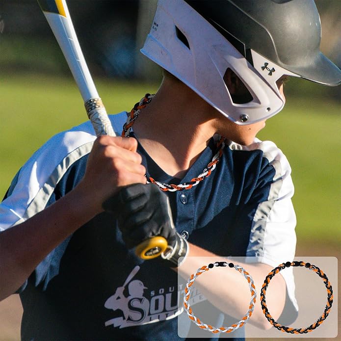 3 pcs Baseball Rope Necklaces, League Team Colors Braided Necklace, Baseball Team Gifts