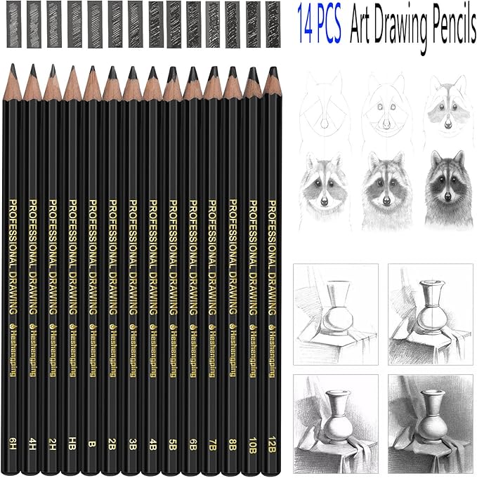 Heshengping, Sketching and Drawing Pencils Set-26 pack, Art Supplies Drawing Kit - Image 2