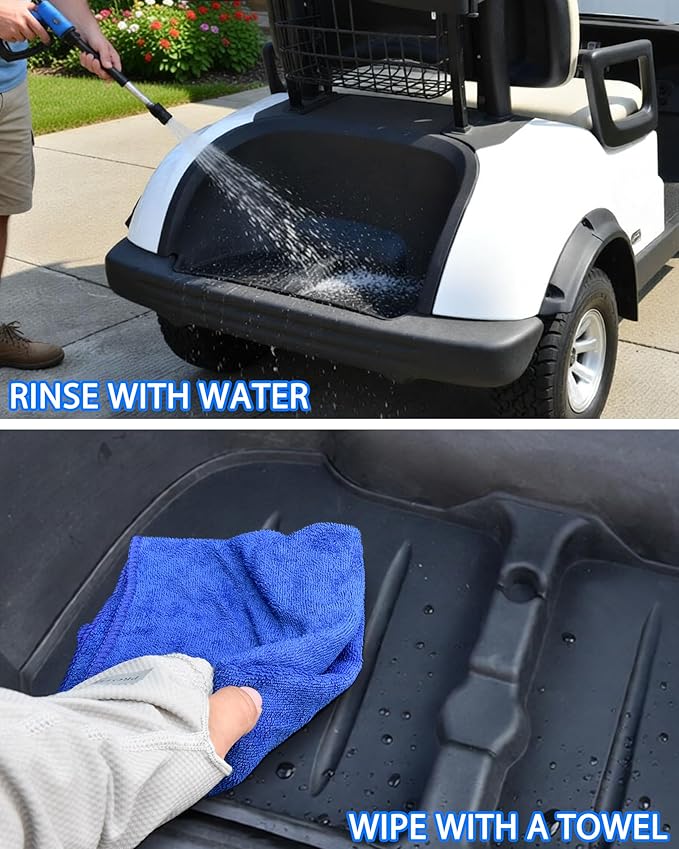 SAUTVS Bag Well Mat Rubber Bagwell Liner Mat Insert Rear Cargo Protection for Yamaha Drive2 G29 Golf Cart Accessories, Rubber Slush Liner, All Weather Protection