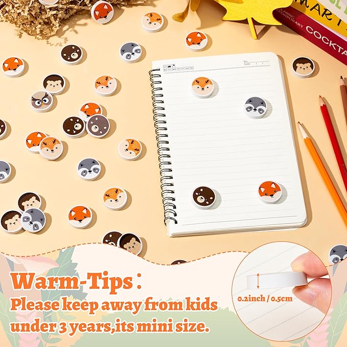 Woodland Animals Mini Eraser for Kids - Image 3