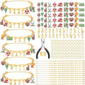 Kigeli 394 Pcs Sports Bracelets for Women DIY Game Bracelets kit Softball Baseball Football Jewelry Crafts Adjustable Gold Letter Charms Keychain for Team Sport Lovers Gifts