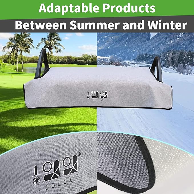 10L0L Golf Cart Seat Covers Compatible with EZGO TXT/RXV & Club Car DS/Precedent, Non-Slip Golf Cart Towel for 2/4 Person Seats, Universal Accessories for Seat Blanket (50 x 30 Inches)-Light Gray