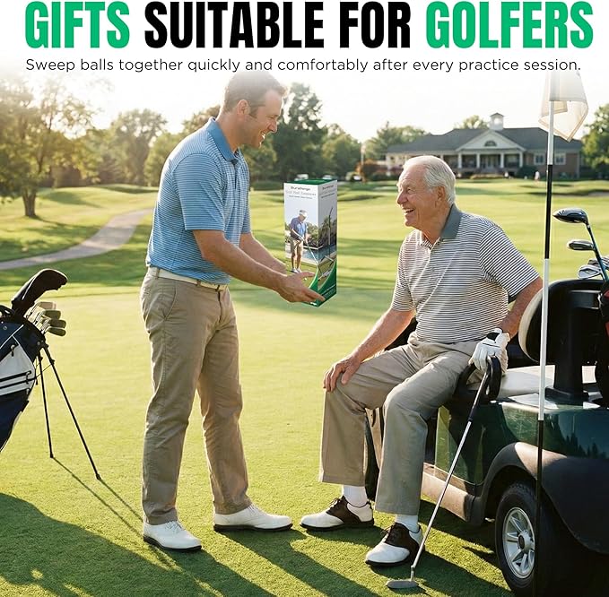 DURARANGE Portable Golf Ball Sweeper – Self-Standing No Bend Design, Modular PVC Ball Collector, Picker Upper Alternative for Golf, Pickleball & Badminton Practice