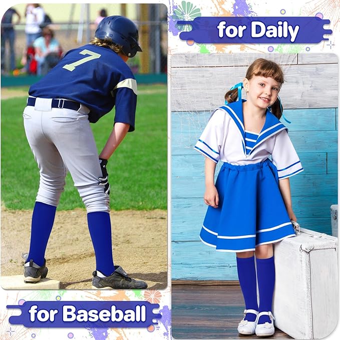 qikqik Toddler Soccer Socks Kids Soccer Socks Boys Baseball Sock Youth Football Sock Girls Softball Accessories Team Sports