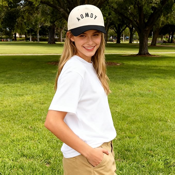 Funny Embroidered Trucker Hat, Vintage Two-Tone Cotton Baseball Cap for Men Women, Adjustable Dad Hat Gift Idea