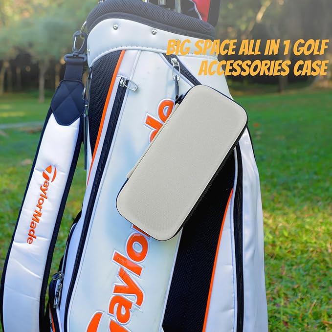 Golf Glove Holder Case for Accessories with Removable Glove Shaper Portable Golfer Gifts for Men & Women Caddy Organizer Case with Storage Slots for Divot Tools, Tees & Ball Markers