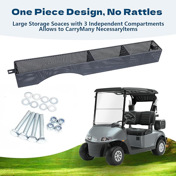 Golf Cart Front Inner Basket Dash Storage Tray Organizer for EZGO RXV 2008-up with One Piece Solid Design, More Sturdy and No Rattles