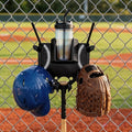 Baseball and Softball Dugout Organizer, Fence-Mounted Hanging Rack for Bats Helmets Gloves Drinks, Portable and Space-Saving (Black)