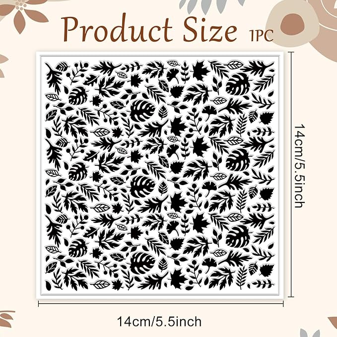 CHGCRAFT Autumn Leaves Pattern Polymer Clay Texture Sheet Plants and Maple - Image 2