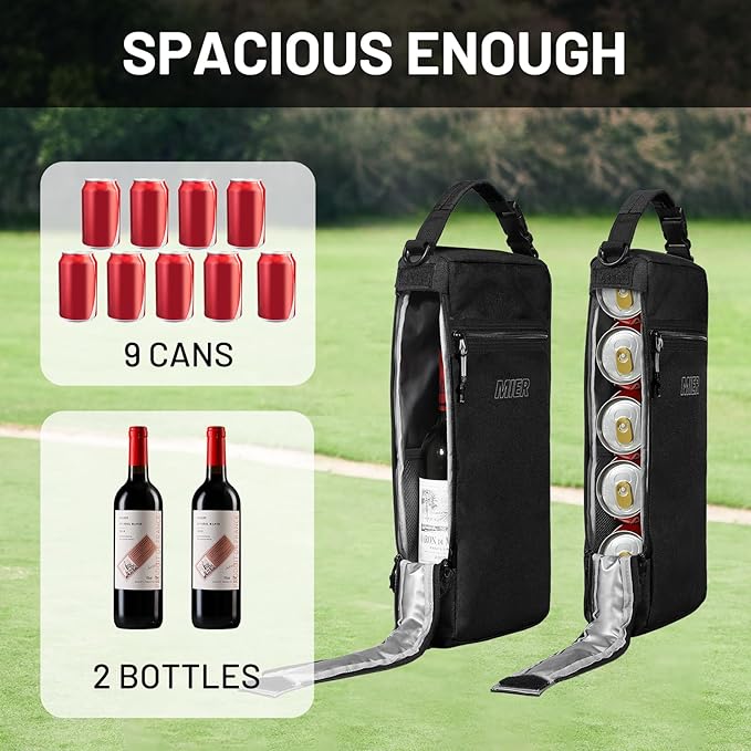 MIER Golf Bag Cooler Insulated Soft Cooler Bag Golf Accessories for Men 9 Cans Portable Beer Cooler Sleeve for Picnic Beach Outdoor Activities