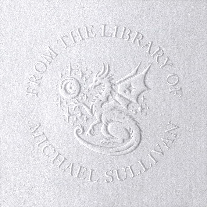 Dragon Book Embosser, Custom Round Library Book Embosser, Fantasty Fiction by FairmontGrovePaperCo