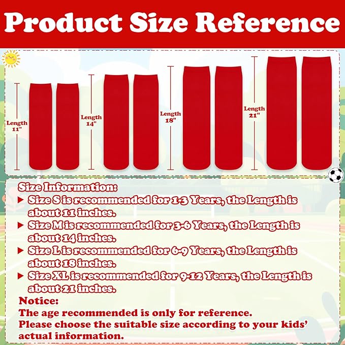 Sarfel Kids Soccer Socks Toddler Soccer Socks Girls Boys Soccer Socks Kids Tube Socks with Stripes Toddler Knee High Socks