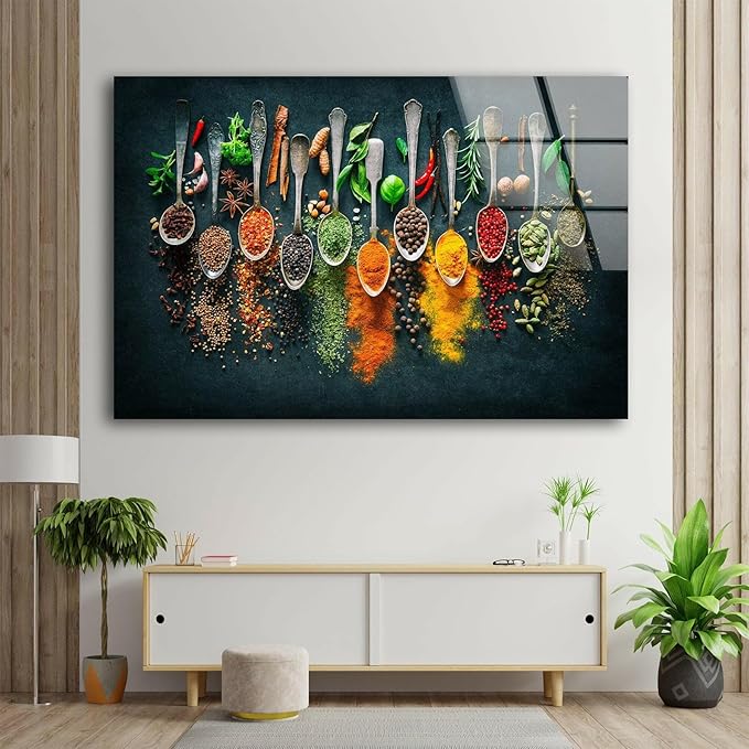 My Photostation.com 43Wx27H'' Spoon Spices Glass Wall ArtTempered Glass - Image 2