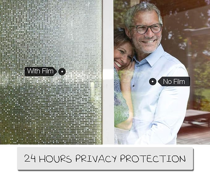 HIDBEA 3D Decorative Window Privacy Film Non-Adhesive Heat Control UV Blocking - Image 8