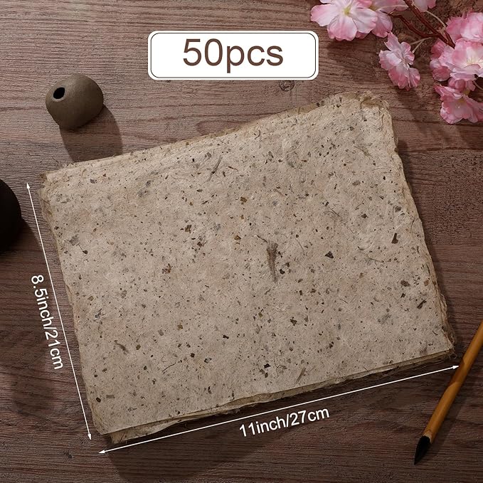 Geyee 50 Pcs 8.5 x 11 Inches Mulberry Rice Paper, Handmade Decoupage Paper - Image 6