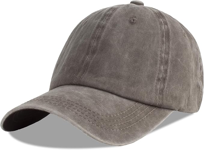 LANGZHEN Unisex Baseball Cap 100% Cotton Fits Men Women Washed Denim Adjustable Dad Hat