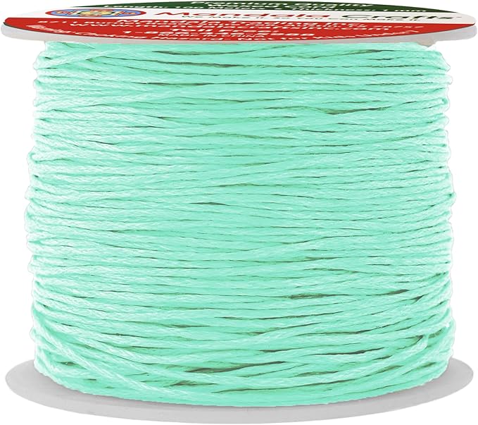 Mandala Crafts 1mm 109 Yards Aqua Cotton Waxed Cord by MandalaCrafts