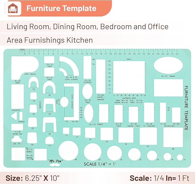 Mr. Pen- House Plan, 3 Pack, Interior Design and Furniture Templates, Drafting - Image 5