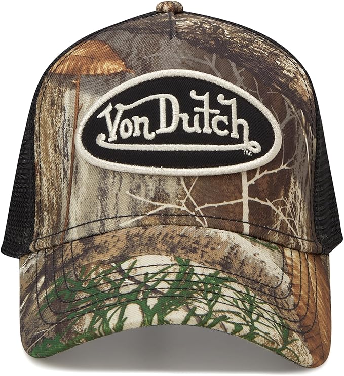Von Dutch Men & Women’s Baseball Cap - Adjustable Snapback Canvas Hat with Curved Brim Structured Logo Patch Vintage Style