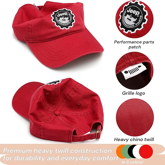 Jeep Performance Parts Baseball Cap | Woven Patch Hat | Adjustable | Officially Licensed