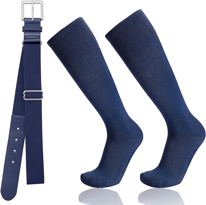 Baseball Socks and Belt Combo for Youth Adult - Softball Socks and Belt for Boys and Girls