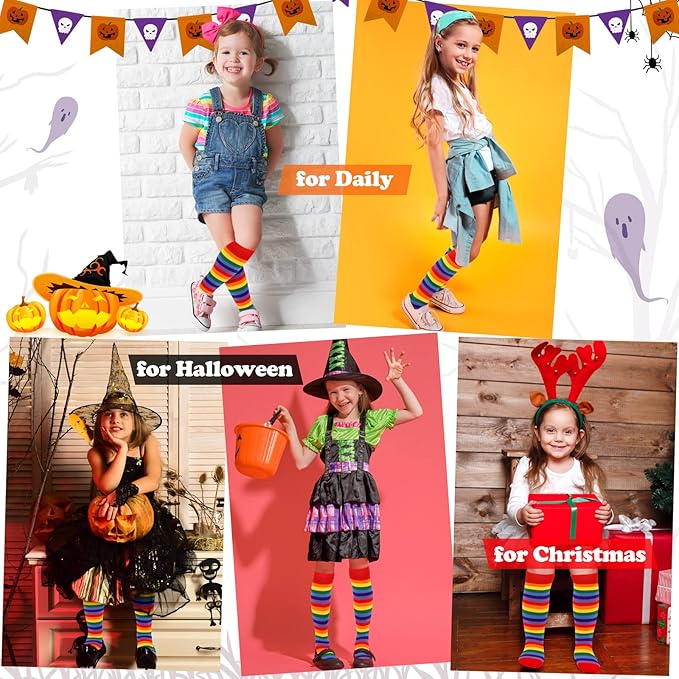 Sarfel Kids Soccer Socks Toddler Soccer Socks Girls Boys Soccer Socks Kids Tube Socks with Stripes Toddler Knee High Socks