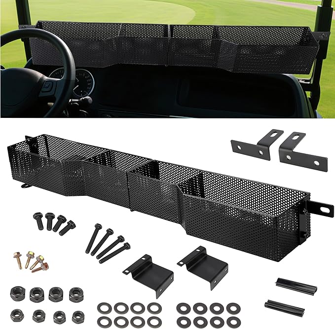 Golf Cart Front Inner Basket for EZGO TXT/RXV 2008-up, Solid Dash Storage Tray Organizer, Sturdy and No Rattles