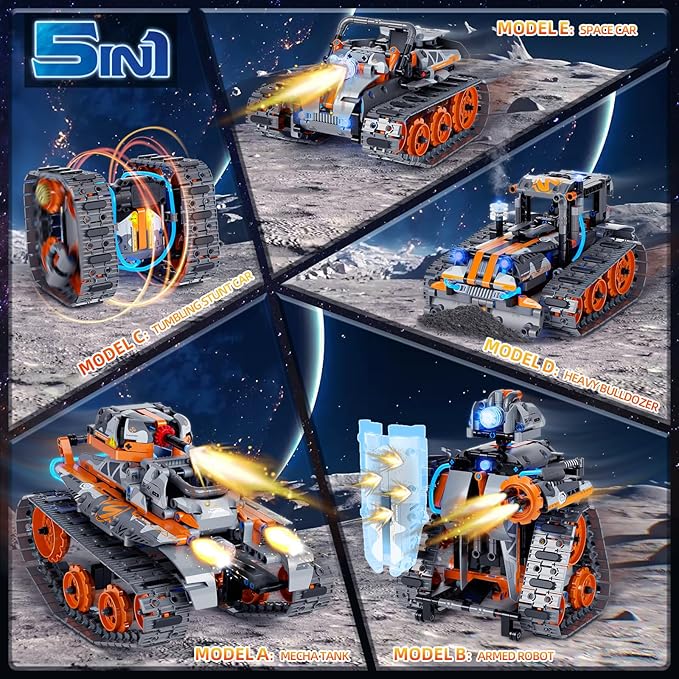 STEM Building Toys for Boys 6-12, 5in1 Remote & APP Controlled - Image 2
