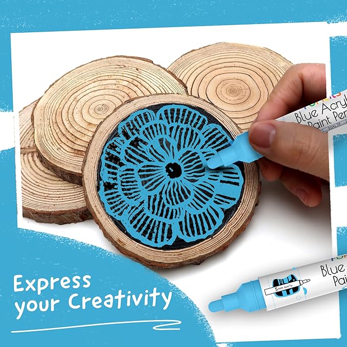 4 Dual Tip Blue Paint Pen Metallic - Image 8