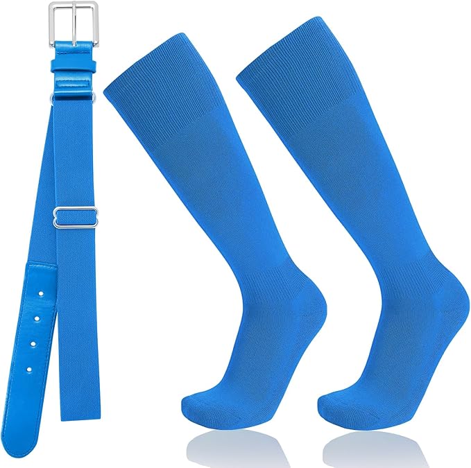 Baseball Socks and Belt Combo for Youth Adult - Softball Socks and Belt for Boys and Girls