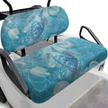 Bulopur Sea Turtle Golf Cart Seat Towel Covers Blue Non-Slip Elastic Golfcart Front Seat Cover Compatible with EZGO & Club Car Universal Golf Cart Accessories