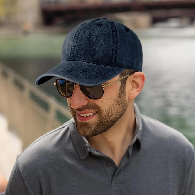 Edoneery Men Women Baseball Cap-Low Profile Adjustable Washed Cotton Golf Dad Hat