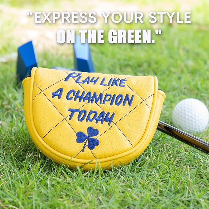 Golf Headcovers Play Like A Champion Today Golf Club Head Covers Advanced Embroidery Premium Leather Driver Headcovers Fairway Wood Covers Hybrid Cover Golf Mallet Putter Cover for DF3 OZ1