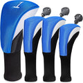 Golf Club Head Covers for Woods 3/4/5/6 Pieces Long Neck Mesh Sports Golf Club Headcovers Set with Interchangeable No. Tags 3 4 5 6 7 X Golf Accessories for Men Women