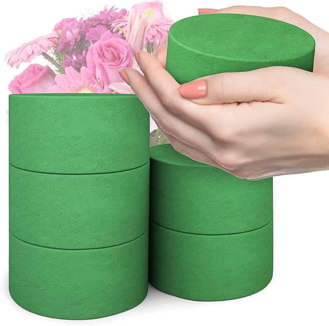 Max Shape 6Pcs Floral Foam Round Blocks, Large Wet and Dry Green Foam by MaxShape