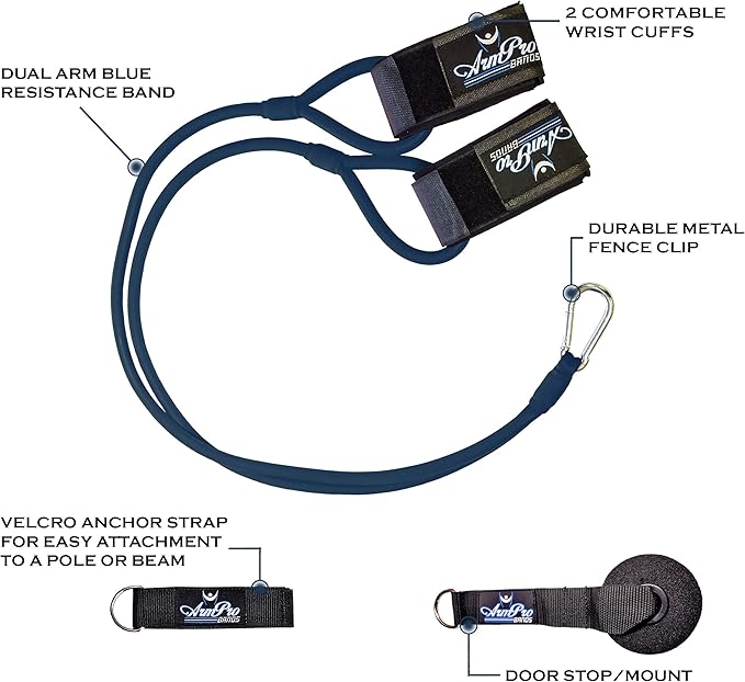 Arm Pro Bands Baseball Softball Resistance Training Bands - Arm Strength, Pitching and Conditioning Equipment, Available in 3 Levels (Youth, Advanced, Elite), Anchor Strap, Door Mount