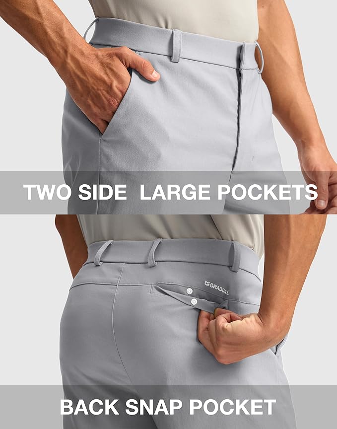 G Gradual Men's Golf Dress Shorts 5"/ 7"/ 9" Stretch Casual Work Flat Front Shorts for Men with 3 Pockets Quick Dry