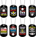 Moukeren 24 Pcs Motivational Dog Tag Necklaces Acrylic Dog Tags with Metal Beaded Chain Encouraging Cheerleaders Gifts for Team Favors