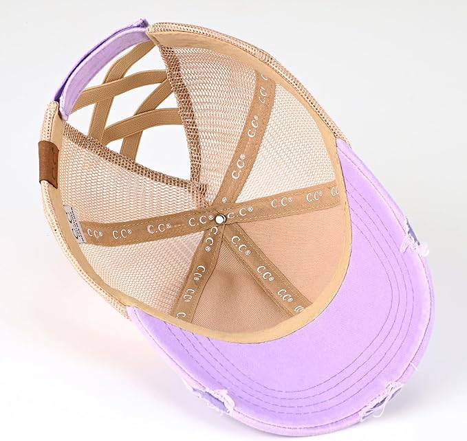 C.C Ponycap Messy High Bun Ponytail Adjustable Glitter Mesh Trucker Baseball Cap
