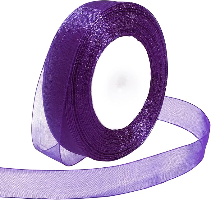 Ribbon for Gift Wrapping 3/4 inch Purple Sheer Organza Ribbon for Flower by Loomeshribbonforcrafts%EF%BC%81