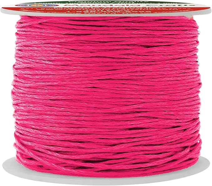 Mandala Crafts 1mm 109 Yards Hot Pink Cotton Waxed Cord by MandalaCrafts