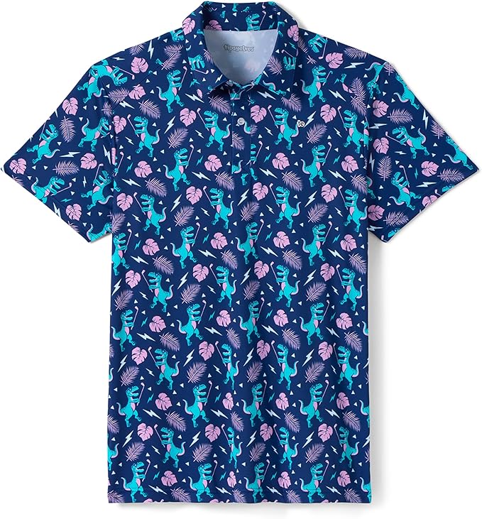 Tipsy Elves Men's Performance Golf Shirt - 4-Way Stretch, Quick Dry, Athletic Cut - Golf Polo