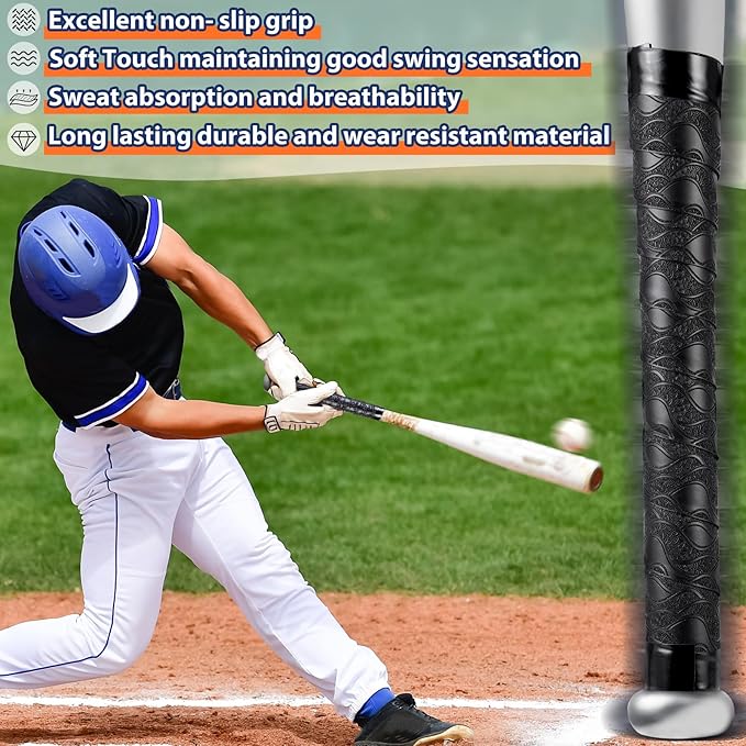 Baseball Bat Grip Tapes 1.5mm Precut and Full Adhesive Softball Grip Tape,Non-Slip Baseball Bat Wrap Tape Religious Cricket Batting Tape Replacement