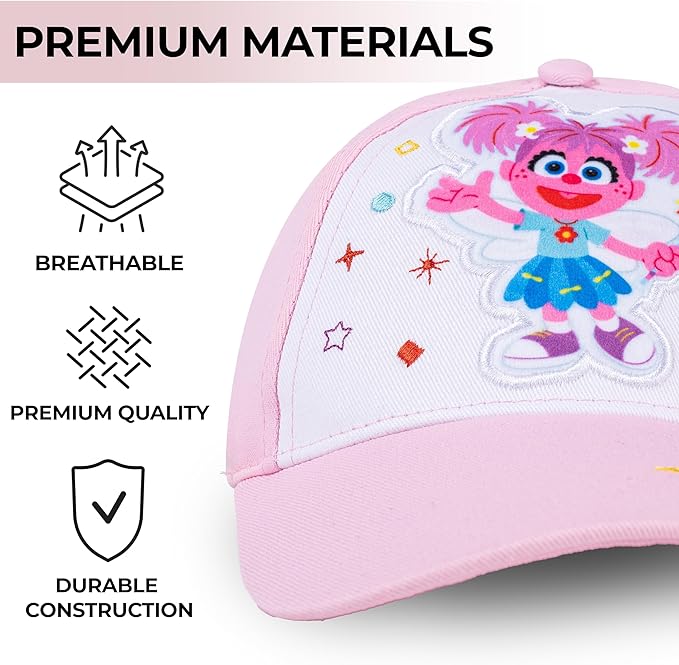 Sesame Street Baseball Cap, Toddler Hats for Boys & Girls Ages 2T-4T, Adjustable Kids Baseball Caps