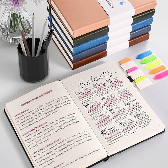 Lined Journal Notebook, Large A5 College Ruled Notebook, 312 Numbered Pages - Image 6